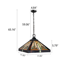 Load image into Gallery viewer, RADIANCE goods Tiffany-Style 1-Light Mission Ceiling Pendant 12" Shade