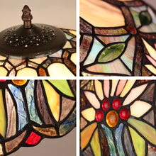 Load image into Gallery viewer, RADIANCE goods Tiffany-style 3-Light Floral Double Lit Table Lamp 18" Shade