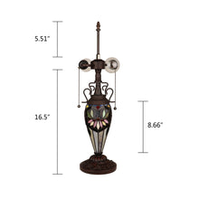 Load image into Gallery viewer, RADIANCE goods Tiffany-style 3-Light Floral Double Lit Table Lamp 18" Shade