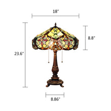Load image into Gallery viewer, RADIANCE goods Victorian-Style 2-Light Dark Bronze Finish Table Lamp 18" Wide