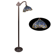 Load image into Gallery viewer, RADIANCE Goods Dragonfly-Style 1-Light Dark Bronze Finish Reading Floor Lamp 11" Shade