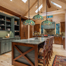 Load image into Gallery viewer, RADIANCE goods Dragonfly Tiffany-Style 2-Light Ceiling Pendant 16" Shade