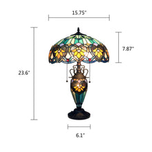 Load image into Gallery viewer, RADIANCE goods Tiffany-style 3-Light Victorian Double Lit Table Lamp 16" Shade