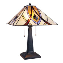Load image into Gallery viewer, RADIANCE goods Tiffany-style 2 Light Mission Table Lamp 16" Shade