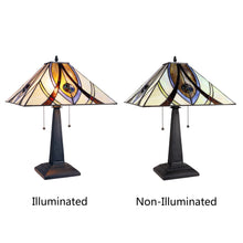 Load image into Gallery viewer, RADIANCE goods Tiffany-style 2 Light Mission Table Lamp 16" Shade
