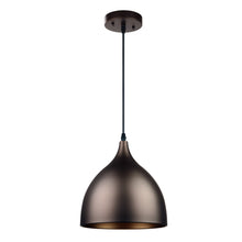 Load image into Gallery viewer, RADIANCE goods Industrial 1 Light Textured Black Mini Pendant Ceiling Fixture 10" Wide