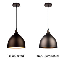 Load image into Gallery viewer, RADIANCE goods Industrial 1 Light Textured Black Mini Pendant Ceiling Fixture 10" Wide