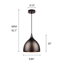 Load image into Gallery viewer, RADIANCE goods Industrial 1 Light Textured Black Mini Pendant Ceiling Fixture 10" Wide
