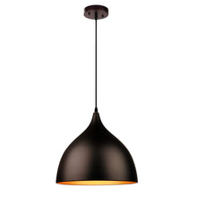 Load image into Gallery viewer, RADIANCE goods Industrial 1 Light Textured Black Mini Pendant Ceiling Fixture 14" Wide
