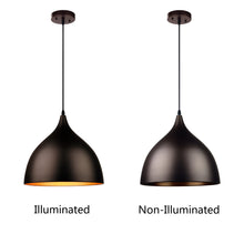 Load image into Gallery viewer, RADIANCE goods Industrial 1 Light Textured Black Mini Pendant Ceiling Fixture 14" Wide