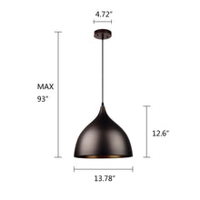 Load image into Gallery viewer, RADIANCE goods Industrial 1 Light Textured Black Mini Pendant Ceiling Fixture 14" Wide