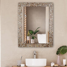 Load image into Gallery viewer, RADIANCE goods Seashell Finish Rectangular Framed Wall Mirror 32" Height