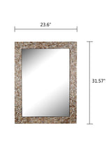 Load image into Gallery viewer, RADIANCE goods Seashell Finish Rectangular Framed Wall Mirror 32" Height