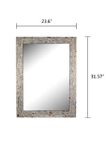 Load image into Gallery viewer, RADIANCE goods Seashell Finish Rectangular Framed Wall Mirror 32" Height