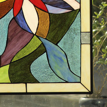 Load image into Gallery viewer, RADIANCE goods Floral Stained Glass Window Panel 25"x18.11"