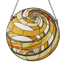 Load image into Gallery viewer, RADIANCE goods Tiffany-Style Geometric Stained Glass Window Panel 23" Width