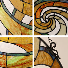 Load image into Gallery viewer, RADIANCE goods Tiffany-Style Geometric Stained Glass Window Panel 23" Width