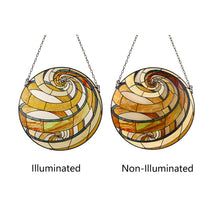 Load image into Gallery viewer, RADIANCE goods Tiffany-Style Geometric Stained Glass Window Panel 23" Width