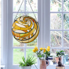 Load image into Gallery viewer, RADIANCE goods Tiffany-Style Geometric Stained Glass Window Panel 23" Width