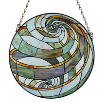 Load image into Gallery viewer, RADIANCE goods Tiffany-Style Geometric Stained Glass Window Panel 23" Width