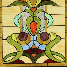 Load image into Gallery viewer, RADIANCE goods Floral Stained Glass Window Panel 25"x18.11"
