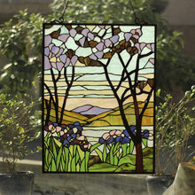 Load image into Gallery viewer, RADIANCE goods Floral Stained Glass Window Panel 25"x18.11"