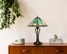 Load image into Gallery viewer, RADIANCE goods Geometric Style 2-Light Table Lamp 18" Shade