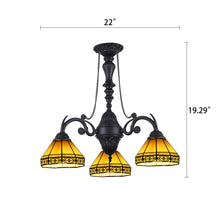 Load image into Gallery viewer, RADIANCE goods Tiffany-Style 3 Light Chandelier 20.5" Wide