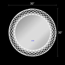 Load image into Gallery viewer, RADIANCE goods Back Lit Round TouchScreen LED Mirror 3 Color Temperatures 3000K-6000K 30" Wide