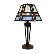 Load image into Gallery viewer, RADIANCE goods Retro-Style Stained Glass 1-Light Table Lamp 14" Shade