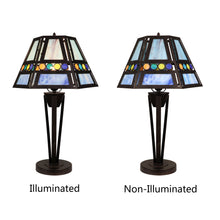 Load image into Gallery viewer, RADIANCE goods Retro-Style Stained Glass 1-Light Table Lamp 14" Shade