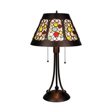 Load image into Gallery viewer, RADIANCE goods Retro-Style Stained Glass 2-Light Table Lamp 18" Shade