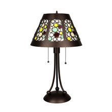 Load image into Gallery viewer, RADIANCE goods Retro-Style Stained Glass 2-Light Table Lamp 18" Shade
