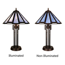 Load image into Gallery viewer, RADIANCE goods Retro-Style Stained Glass 2-Light Table Lamp 18" Shade