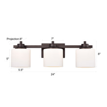 Load image into Gallery viewer, RADIANCE goods 3 Light Rubbed Bronze Finish Bath Vanity Fixture 24" Wide