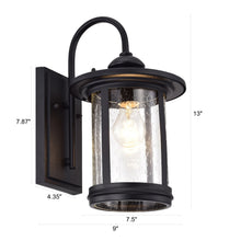 Load image into Gallery viewer, RADIANCE goods 1 Light Textured Black Outdoor Wall Sconce 12" Tall