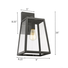 Load image into Gallery viewer, RADIANCE goods 1 Light Textured Black Outdoor Wall Sconce 16" Tall
