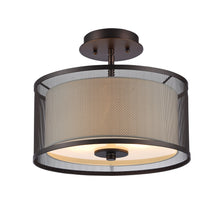 Load image into Gallery viewer, RADIANCE goods 2 Light Rubbed Bronze Semi-Flush Ceiling Mount 13" Wide