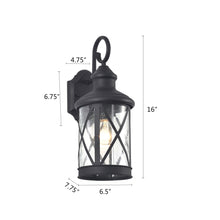 Load image into Gallery viewer, RADIANCE goods 1 Light Black Outdoor Wall Sconce 16" Tall