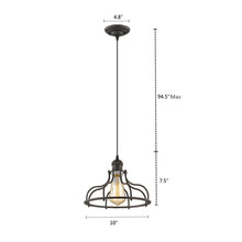 Load image into Gallery viewer, RADIANCE goods Industrial-Style 1 Light Rubbed Bronze Ceiling Pendant 10" Wide