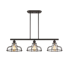 Load image into Gallery viewer, RADIANCE goods Industrial 3 Light Rubbed Bronze Island Pendant 37" Wide