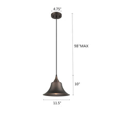 Load image into Gallery viewer, RADIANCE goods Industrial 1 Light Rubbed Bronze Ceiling Pendant 11.5" Wide