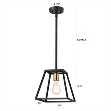 Load image into Gallery viewer, RADIANCE goods Industrial 1 Light Textured Black Ceiling Pendant 10" Wide