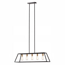 Load image into Gallery viewer, RADIANCE goods Industrial 5 Light Textured Black Island Pendant 38" Wide