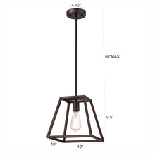 Load image into Gallery viewer, RADIANCE goods Industrial 1 Light Rubbed Bronze Ceiling Pendant 10" Wide