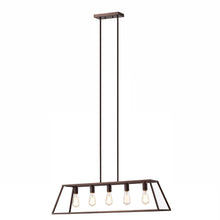 Load image into Gallery viewer, RADIANCE goods Industrial 5 Light Oil Rubbed Bronze Island Pendant 38" Wide