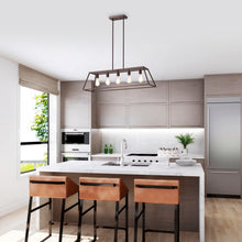 Load image into Gallery viewer, RADIANCE goods Industrial 5 Light Oil Rubbed Bronze Island Pendant 38" Wide