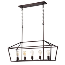 Load image into Gallery viewer, RADIANCE goods Industrial 5 Light Oil Rubbed Bronze Island Pendant 36" Wide