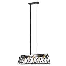 Load image into Gallery viewer, RADIANCE goods Industrial 5 Light Textured Black Island Pendant 35" Wide