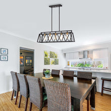 Load image into Gallery viewer, RADIANCE goods Industrial 5 Light Textured Black Island Pendant 35" Wide